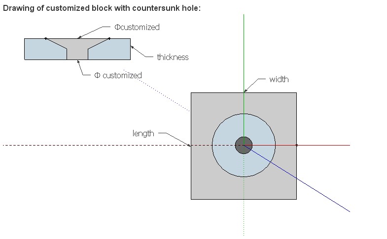 drawing of nedoymium magnet with hole