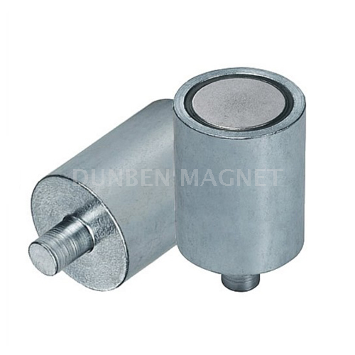 AlNiCo Holding Magnet With External Threaded, Deep Pot Holding Magnet AlNiCo with neck / pin, Bar Cylindrical Rod AlNiCo Magnet steel body with neck 
