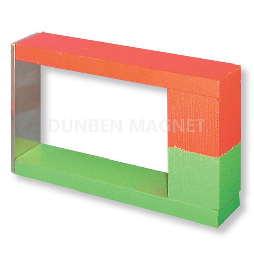Red Green painted Alnico Educational Magnets , U Shape Cast AlNiCo Magnets 