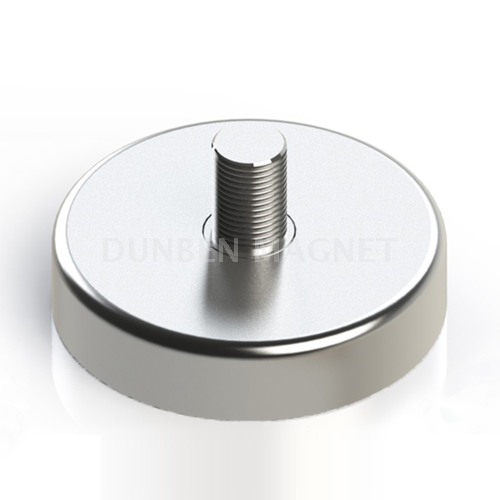 Ni Coating Powful Neodymium Round Base Magnet with External Thread,Powerful Magnetic Holding Pot Magnet ,Holding Power Neodymium Cup Magnet 