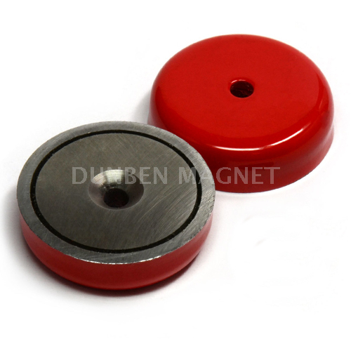 Alnico Shallow Pot Magnet ,Cast Alnico Round Base Magnet with countersunk hole, Alnico Shallow Pot Magnet with keeper and threaded countersunk, Alnico Threaded Countersunk Mounting Shallow Pot Magnet