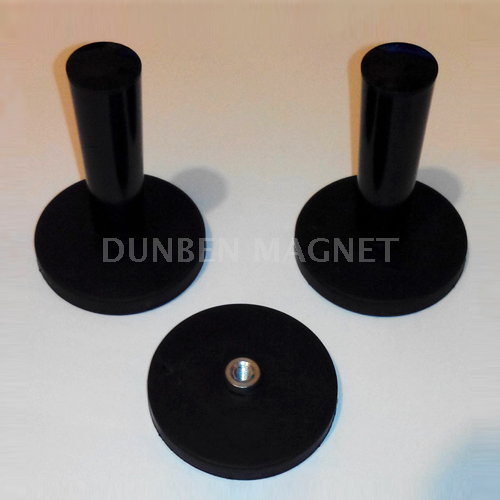 Rubber Coated Magnetic Cup Assemblies,Neodymium Magnetic System with Screwed Bush and Rubber Coat,Magnet Systems with Internal Thread ,Rubber Covered Magnetic Systems with Screw Thread