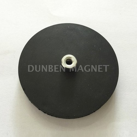 Rubber Coated Magnetic Cup Assemblies,Neodymium Magnetic System with Screwed Bush and Rubber Coat,Magnet Systems with Internal Thread ,Rubber Covered Magnetic Systems with Screw Thread