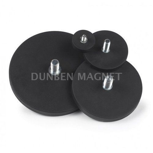 Rubber Coated Neodymium Pot Magnet With External Threaded,Magnetic Cup Assemblies with rubber coated ,Magnetic Hook With Thread Rod,Magnetic Holding Magnet ,Magnet Systems with Internal Thread