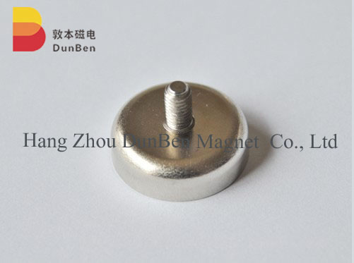 Ndfeb pot magnet with external threaded mounting