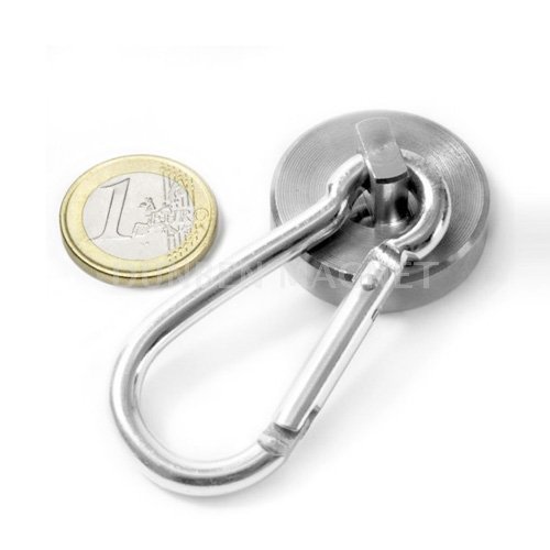 Powerful Neodymium Magnetic Carabiner Hook with Lock,Portable Magnetic Carabiner Holder,Portable Magnetic Fast Hanging Buckle Key Ring Holder Clip Outdoor Chain Cable Carabiner